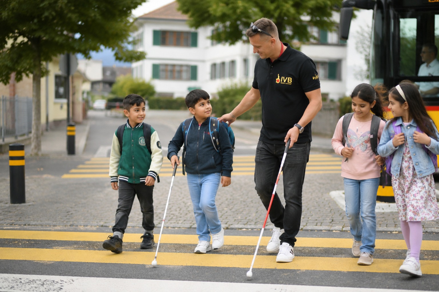 Schulkind mit Sehbehinderung