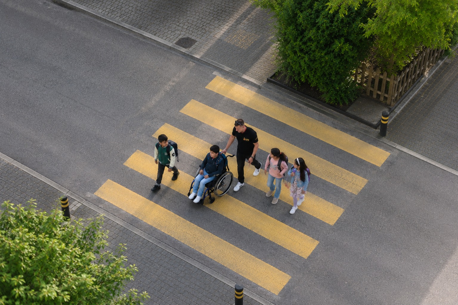 Schulkind im Rollstuhl